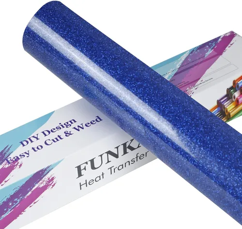 Vista 23 de FUNKAKA Rollos de vinilo de transferencia de calor HTV rosa fluorescente con purpurina, vinilo de poliuretano para planchar de 12 pulgadas x 8 pies