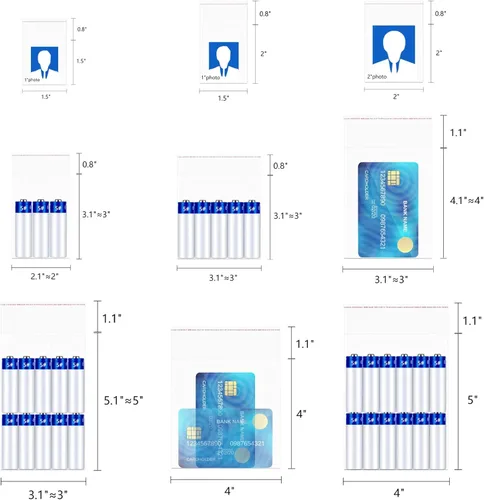 Vista 4 de Pequeñas bolsas de celofán transparente de 2 x 3, 500 bolsas autosellantes de 1 mil OPP bolsas de plástico para joyas, aretes, caramelos, panadería