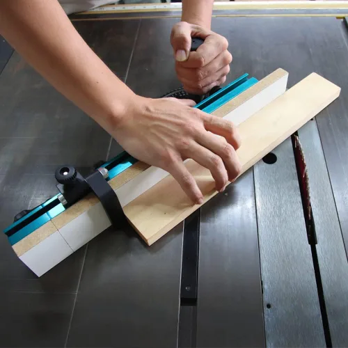 Vista 4 de Triden - Sistema de valla de extensión de calibre de inglete con valla de extensión de inglete de aluminio/valla telescópica y tope abatible