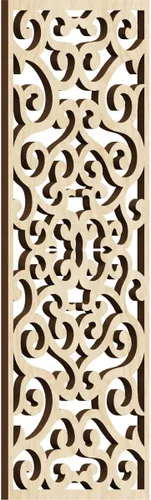 Vista 127 de 9 3/8 pulgadas de ancho x 24 3/8 pulgadas de alto x 1/4 pulgadas de alto, paneles de pared de madera con calado, cereza