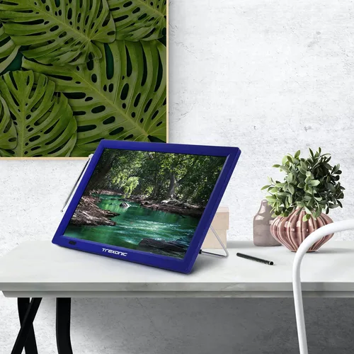 Vista 10 de Trexonic Televisor LED portátil recargable de 14 pulgadas con HDMI, SD/MMC, USB, VGA, entrada/salida AV y sintonizador digital integrado, azul