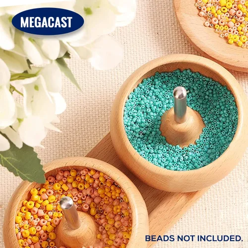 Vista 7 de Kit giratorio de cuentas para hacer joyas, semillas de bricolaje, cuentas de arcilla, cuentas de cintura, pulseras con 2 cuencos y 2 agujas