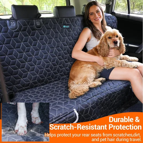Vista 3 de Meginc Fundas de asiento de automóvil para SUV, funda impermeable para asiento trasero de perro resistente y antideslizante, fundas de asiento