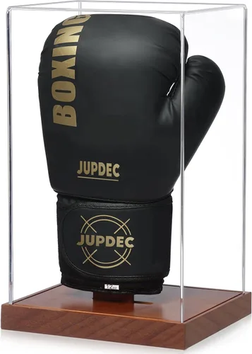 Vista 22 de JupDec Estuche de exhibición de pelotas de golf de acrílico transparente con base de madera y camiseta, caja de almacenamiento transparente