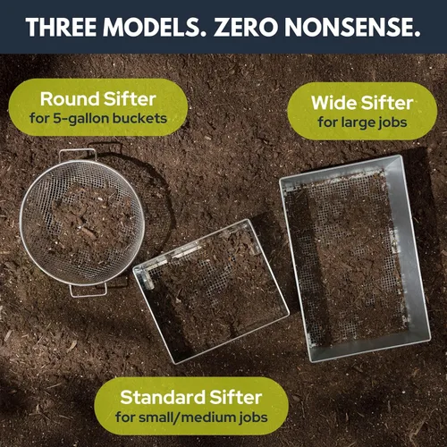 Vista 9 de Tamiz redondo para cubo de 5 galones (malla de 1/4 pulgadas), tamiz de jardín de acero inoxidable con asas