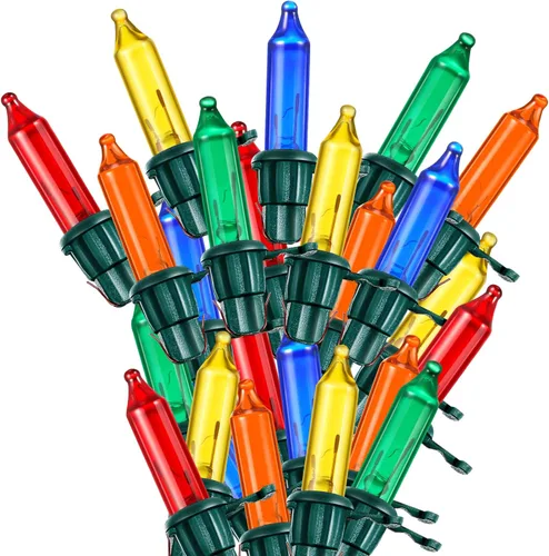 Vista 12 de Mudder 100 bombillas de repuesto para árbol de Navidad, mini luces incandescentes de Navidad de 2.5 V, 0.425 W, decoración de árbol de Navidad Base