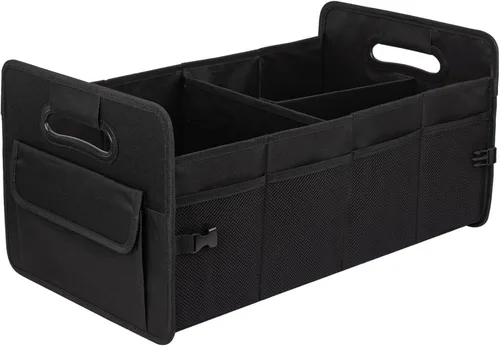 Vista 19 de JiatuA - Organizador para maletero de vehículo, caja de almacenamiento plegable con múltiples compartimentos; accesorio ajustable para automóvil