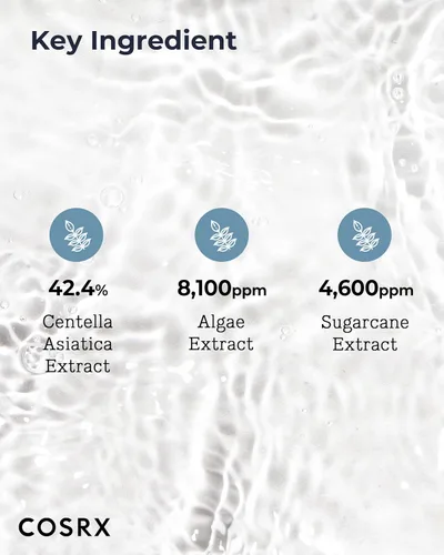Vista 4 de COSRX Centella Aqua - Ampolla calmante Centella Asiatica Cica, suero coreano para el cuidado de la piel, 1.35 onzas líquidas, para pieles sensibles