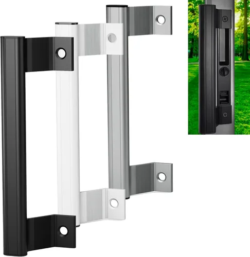 Vista 9 de Juego de manijas de puerta corredizas de vidrio de 6-5/8 pulgadas, mango redondo, agarre ergonómico, perfecto para patio, puerta de vidrio, balcón
