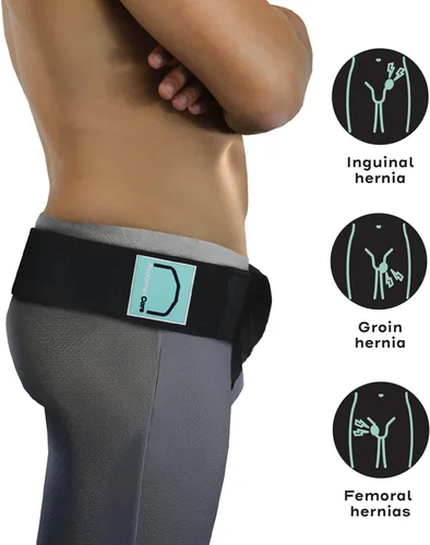 Vista 3 de Abdomencare Cinturón de soporte de hernia inguinal para hombres y mujeres con 2 almohadillas de compresión - Cinturón de hernia para hombres