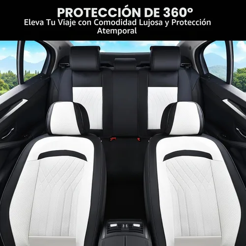 Vista 5 de FLORICH Fundas de asiento delantero de automóvil, fundas de asiento de cuero para automóviles, protector de asiento impermeable transpirable, fundas