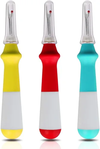 Vista 9 de Lhedon Seam Ripper - 3 piezas para costura, agarre ergonómico, herramienta colorida para quitar puntadas de hilo grande, práctica para coser