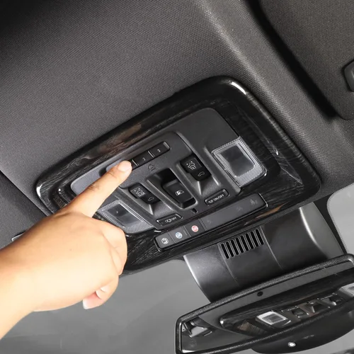 Vista 7 de RT-TCZ Marco de luz de cúpula para consola superior Silverado para Chevy Silverado GMC Sierra 2019 en adelante Accesorios interiores de grano