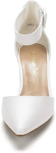 Vista 3 de DREAM PAIRS ANNEE - Zapatos de tacón bajo y grueso con punta puntiaguda
