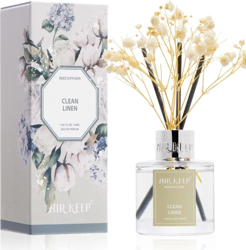 Vista 62 de Airkeep Juego de difusor de varillas – 3.38 onzas líquidas (3.4 fl oz), difusor de aroma de bambú para el hogar, incluye 8 varillas difusoras