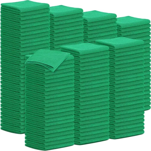 Vista 14 de Tenare Paquete de 100 paños de limpieza de microfibra de 12 x 12 pulgadas, trapos de limpieza reutilizables, toallas de microfibra a granel, paños