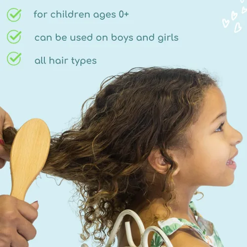 Vista 6 de LANE & CO. Gel para el cabello para niños con cepillo de pelo de cabra y cepillo de cerdas duras, pasta de peinado a base de plantas para bebés