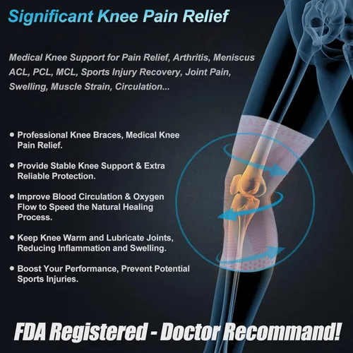 Vista 62 de NEENCA - Rodillera profesional de compresión, tecnología de punto horizontal, grado médico, para desgarro de menisco, ligamento anterior cruzado