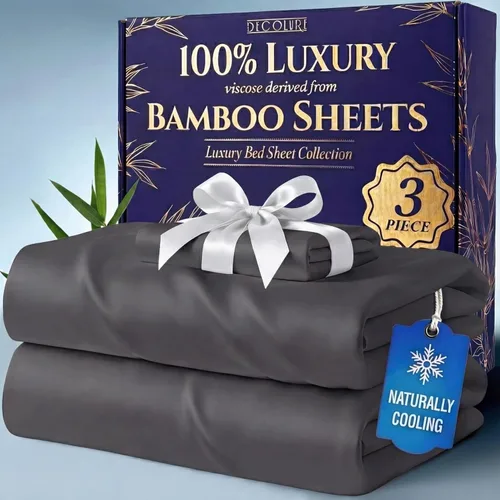 Vista 18 de DECOLURE Sábanas 100% Viscosa Derivada de Bambú Tamaño Individual - Sábanas de Lujo de 3 Piezas Naturalmente Refrescantes, Juego de Cama Ultra Suave
