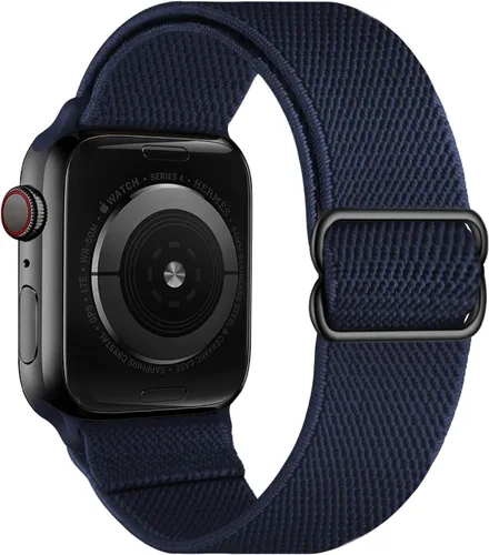Vista 35 de OXWALLEN - Correa elástica Solo Loop de nailon y de tamaño XL, compatible con Apple Watch de 38 mm y 40 mm, correa trenzada, deportiva, ajustable