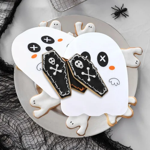 Vista 4 de Crazy Night Servilletas de Halloween para suministros de fiesta de Halloween, paquete de 50, servilletas de papel desechables de fantasma