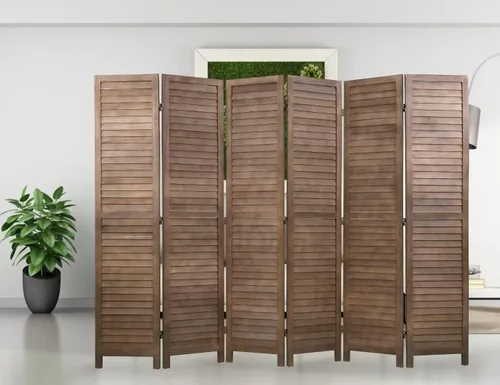 Vista 11 de Divisor de habitación de 3 paneles, pantalla divisora de habitaciones y pantallas de privacidad plegables, pantalla de privacidad opaca de madera