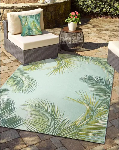 Vista 45 de Liora Manne Marina - Almohadas de fácil cuidado para interiores y exteriores, 12 x 18 pulgadas, color verde