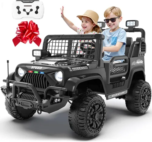 Vista 12 de Auto para niños, auto eléctrico XL de 24 V de 2 plazas con control remoto, vehículo eléctrico a batería de 24 voltios con asiento grande de 20