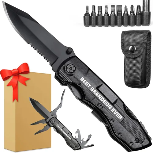 Vista 26 de Regalos de amor para el segundo aniversario para hombres, él, marido, cuchillo multiherramienta, regalos prácticos de aniversario de 2 años para él