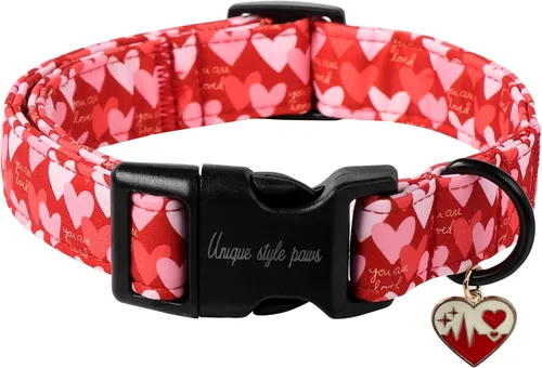 Vista 51 de Unique style paws - Collar para perro con hebilla de metal, naranja, duradero, lindo collar para perros pequeños, medianos y grandes