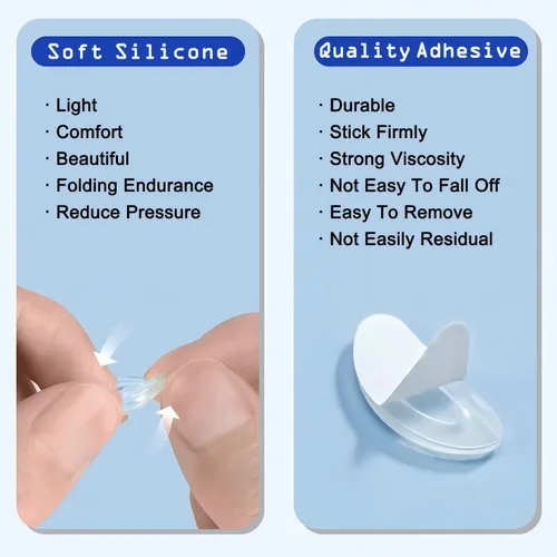 Vista 6 de Consss 10 pares de almohadillas de nariz para lentes antideslizantes y adhesivas suaves de silicona, almohadillas de nariz de 0.059 x 0.276 x 0.591