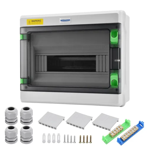 Vista 14 de MOLLOM Caja de protección de distribución MCB del disyuntor de 2 vías con carril DIN, impermeable IP65, para interiores y exteriores