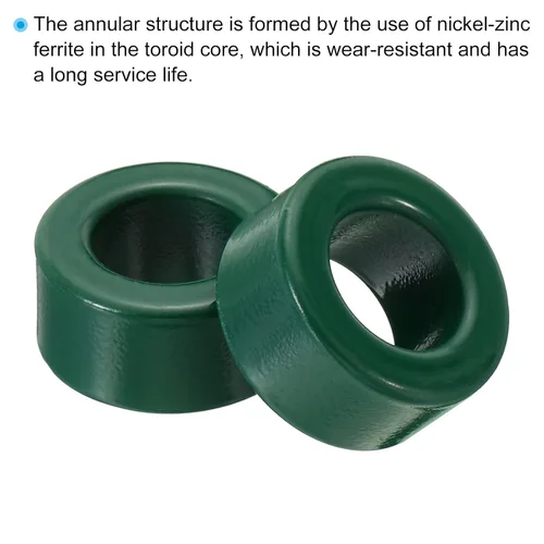 Vista 4 de PATIKIL Núcleo toroide de ferrita, 20 unidades de núcleo toroide de 1 pulgada ODx0.6 pulgadas IDx0.5 pulgadas H anillos de ferrita transformador