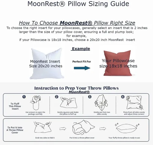 Vista 2 de MoonRest® - Inserto de almohada de plumón sintético de 12 x 12 pulgadas, forma cuadrada, para almohada decorativa, sofá, cojines, cuerpo y cama