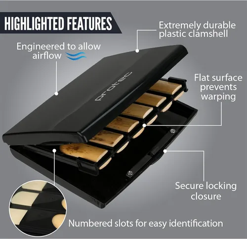 Vista 5 de Estuche para 12 cañas de clarinete Pro Tec Bb, Negro