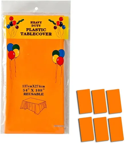 Vista 2 de Paquete de 2 manteles de plástico desechables - Fundas de mesa para BBQ, pícnic, cumpleaños, bodas - Cubierta de mesa negra impermeable, resistente