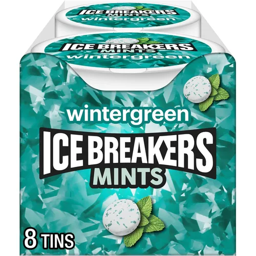 Vista 2 de ICE BREAKERS Menta sin azúcar, gaulteria de 1.5 onzas (paquete de 8) y rompehielos sin azúcar, menta fresca, 1.5 onzas (paquete de 8)