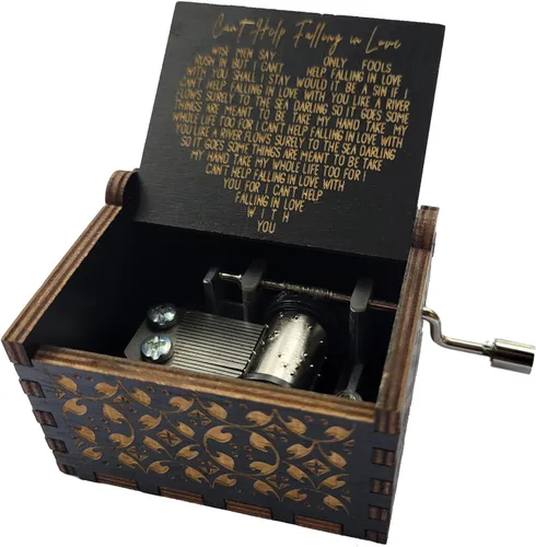 Vista 5 de TheLaser'sEdge, Elvis Presley - Mini caja de música con canción Can't Help Falling in Love, regalos para mujeres, cumpleaños, Navidad, San Valentín