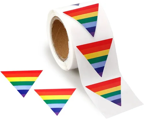 Vista 33 de Pegatinas de bandera bisexual para el mes del orgullo - Venta al por mayor Bi-Pride en un rollo (2 rollos - 500 calcomanías)