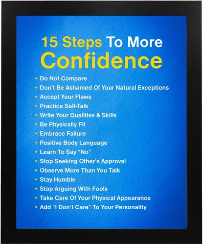 Vista 6 de 15 Steps For Confidence- Motivational Wall Art Decor, This Positive Affirmations Print Is An Inspirational Decor for Home, Office, Classroom Signs