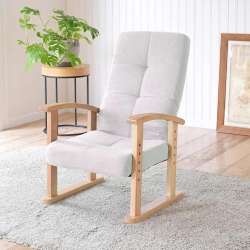 Vista 16 de Yamazen WSZ-53 (SBE/NA) Compact Chair with Armrests, Height Adjustment (2 Levels), Easy to Sit, High Seat Chair Width 20.9 x Depth 19.5 x Height