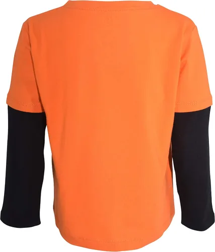 Vista 4 de Unique Baby Camiseta de Halloween con capas Happy Dinoween para niños, Naranja