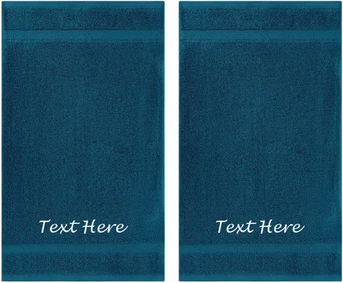 Vista 107 de Juego de Toallas Personalizadas con Texto Bordado - Paquete de 2 Sábanas de Baño de Algodón Turco Altamente Absorbentes y Súper Suaves para Spa