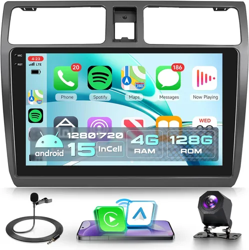 Vista 8 de 4Core 4G+64G Pantalla de radio para Suzuki Swift 2005 2006 2007 2008 2009 2010 Carplay Android Auto GPS Navegación, Rimoody Android Car Stereo 10.1