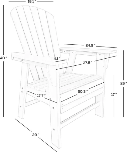 Vista 2 de WestinTrends Dylan - Silla de comedor Adirondack para patio al aire libre, resistente a la intemperie, color blanco