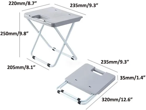 Vista 2 de Taburete de campamento, taburete plegable de 10 pulgadas de alto, 1.3 libras ligero, capacidad de carga de hasta 200 libras, para viajes