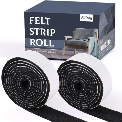 Vista 8 de Pllieay Paquete de 2 rollos de tiras de fieltro autoadhesivas de servicio pesado, almohadillas de fieltro para muebles, cintas de fieltro para pisos