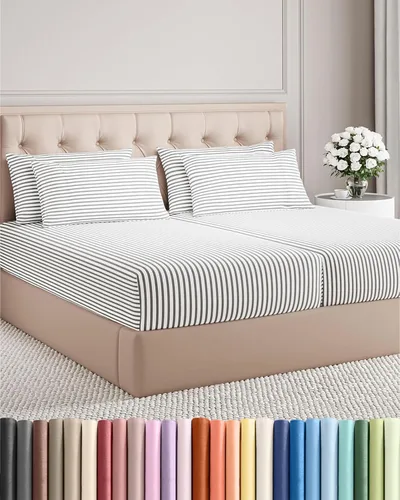 Vista 77 de Juego de sábanas Twin de 4 piezas - Cómodo, transpirable y refrescante - Juego de ropa de cama de lujo de hotel ultrasuave con bolsillos profundos