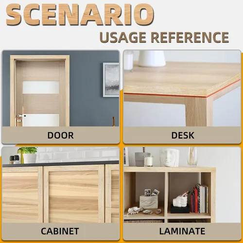 Vista 76 de GSCIT Club Bandas de borde de roble, rollo de 1 pulgada x 10 pies de bandas de borde de chapa - Cinta de madera real flexible previamente pegada