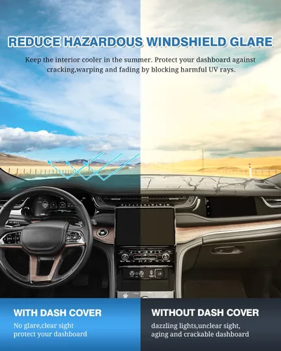 Vista 469 de FIILINES - Cubierta para tablero, accesorio para tablero de malla antideslizante, parasol sin reflejos y protector compatible con Toyota Tundra